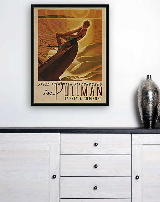 Speed to Winter Playgrounds in Pullman Safety Vintage Poster by VINTAGE POSTER