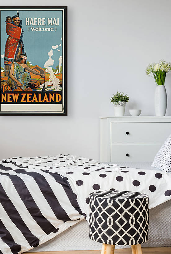 Haere Mai to New Zealand Vintage Travel Poster by VINTAGE POSTER