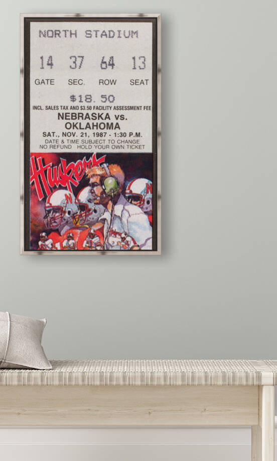 1987 Oklahoma Sooners vs. Nebraska Cornhuskers | Row 1 by Row One Brand