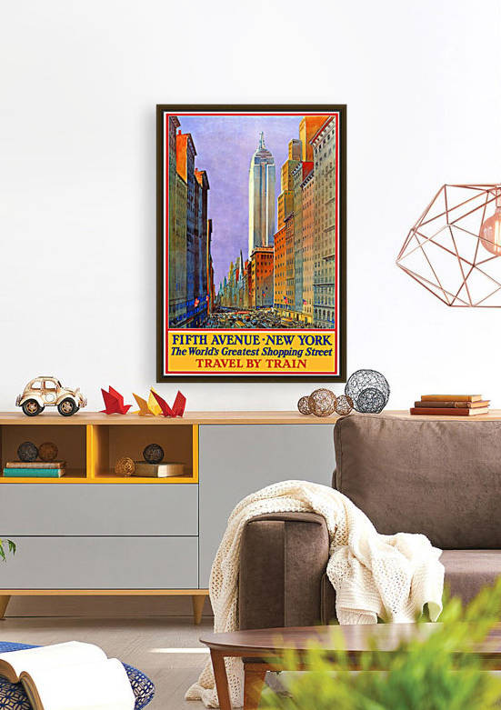 Fifth Avenue New York World Greatest Shopping Street travel poster by VINTAGE POSTER