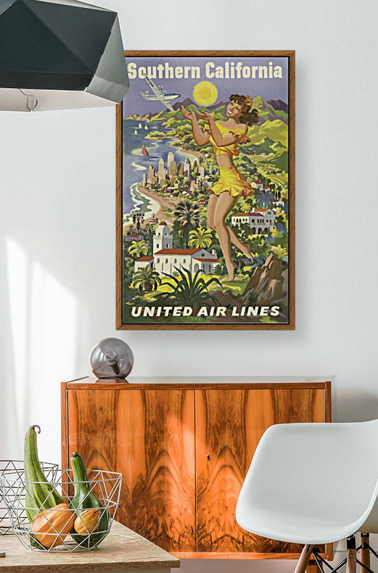 Southern California United Air Lines travel poster by VINTAGE POSTER