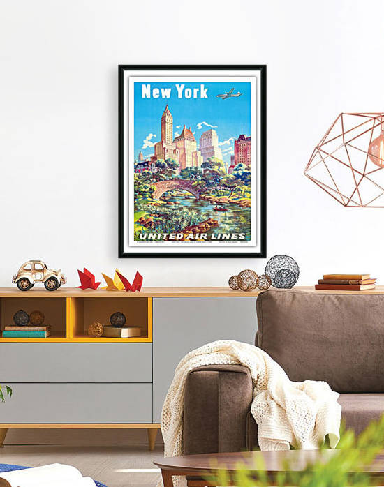 New York United Air Lines travel poster by VINTAGE POSTER