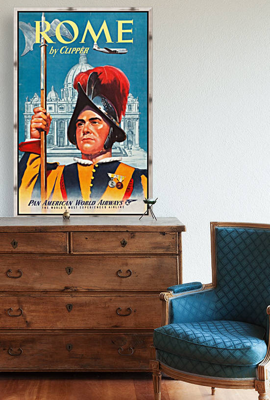 Rome Pan American World Airways Travel Poster by VINTAGE POSTER