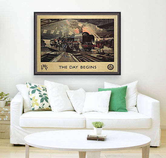 The day begins by LMS Railways 1946 Vintage Railway Travel Poster by VINTAGE POSTER