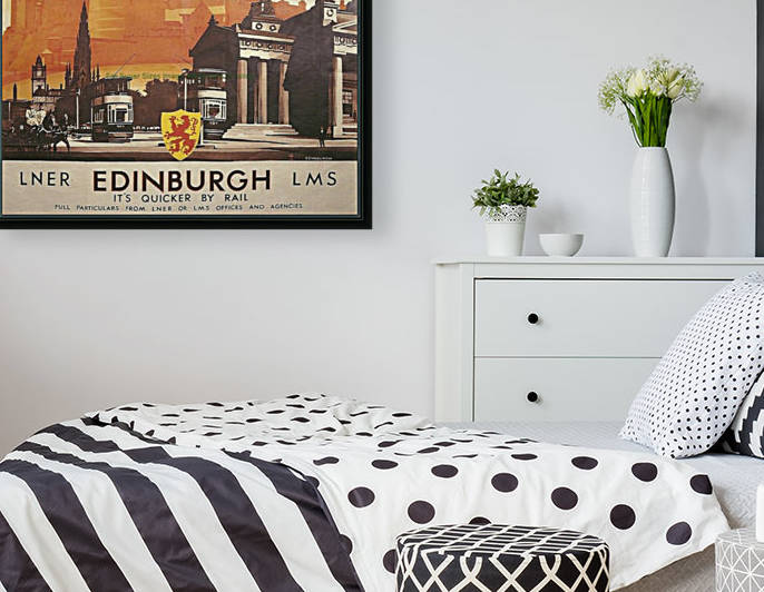 Vintage Travel Poster Edinburgh By Rail by VINTAGE POSTER