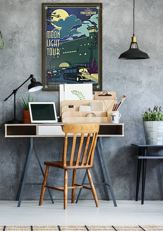 Vintage concept art poster for Moonlight Tours by VINTAGE POSTER