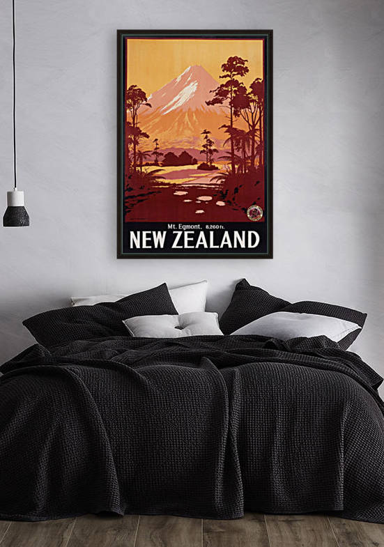New Zealand Mount Egmont travel poster by VINTAGE POSTER