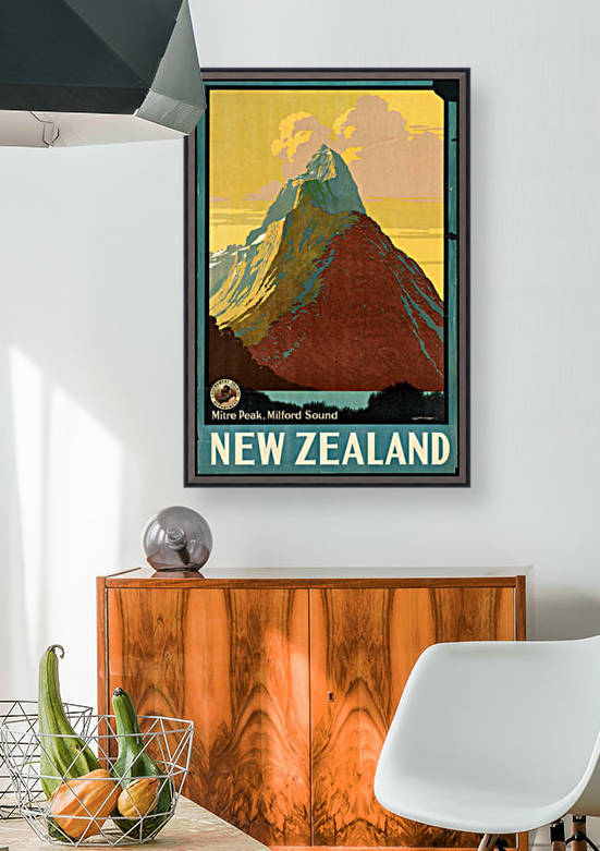 Mitre Peak, Milford Sound, New Zealand by VINTAGE POSTER