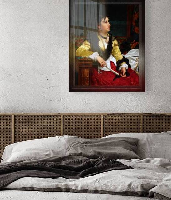 Portrait Of A Noblewoman Holding A Fan by Jan Frederik Pieter Portielje Classical Fine Art Xzendor7 Old Masters Reproductions by xzendor7