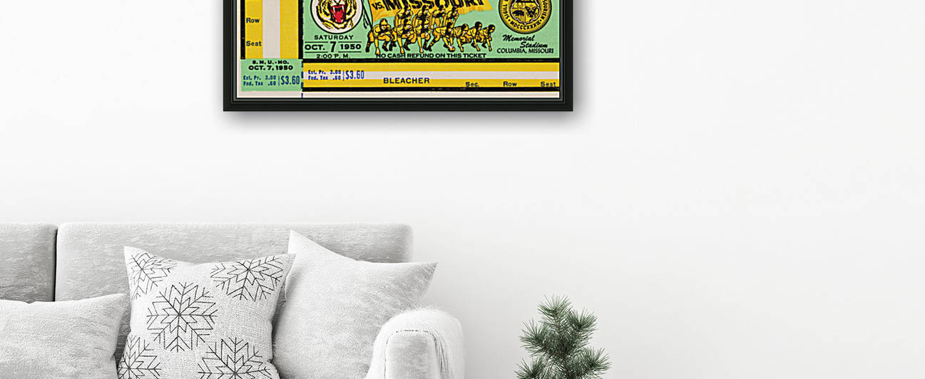 1950 Missouri Tigers vs. SMU Mustangs by Row One Brand
