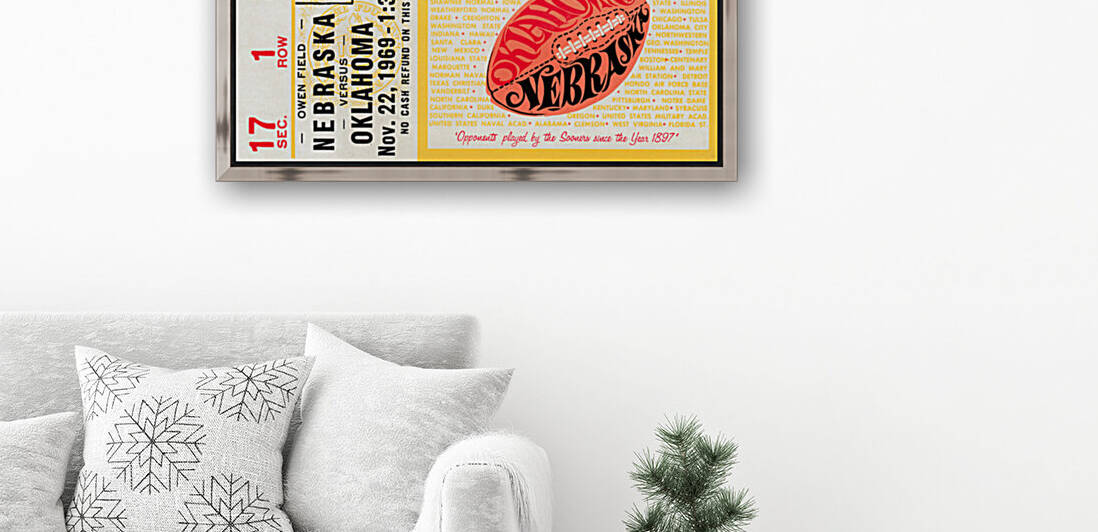 1969 Oklahoma Sooners vs. Nebraska Cornhuskers by Row One Brand