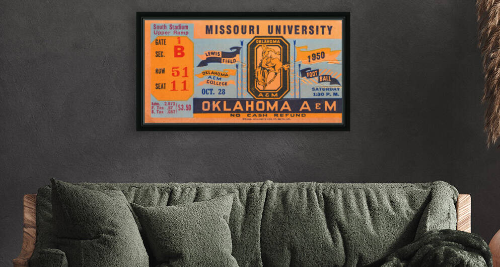 1950 Missouri Tigers vs. Oklahoma A&M Cowboys by Row One Brand