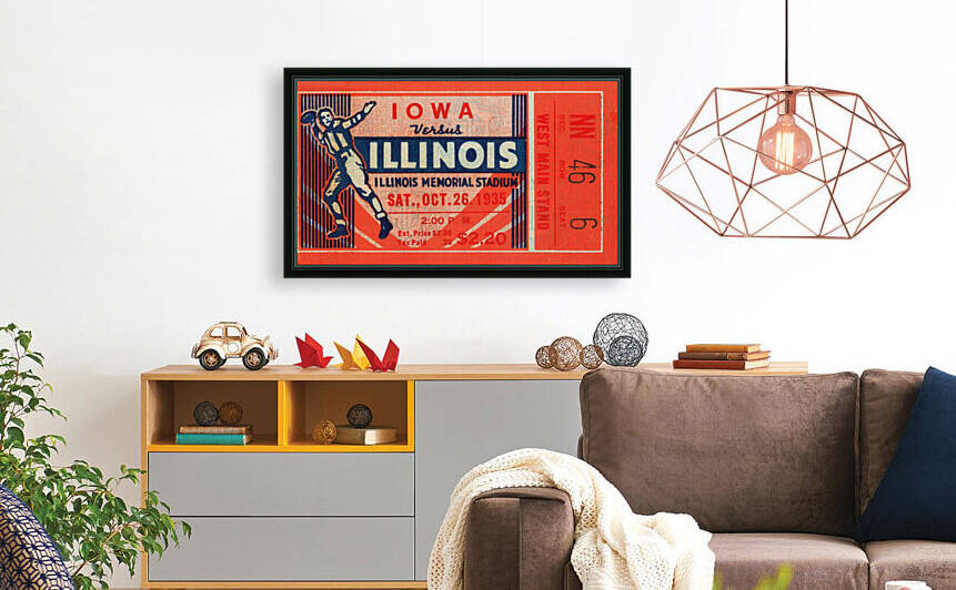 1935 Illinois vs. Iowa Ticket Stub Art by Row One Brand
