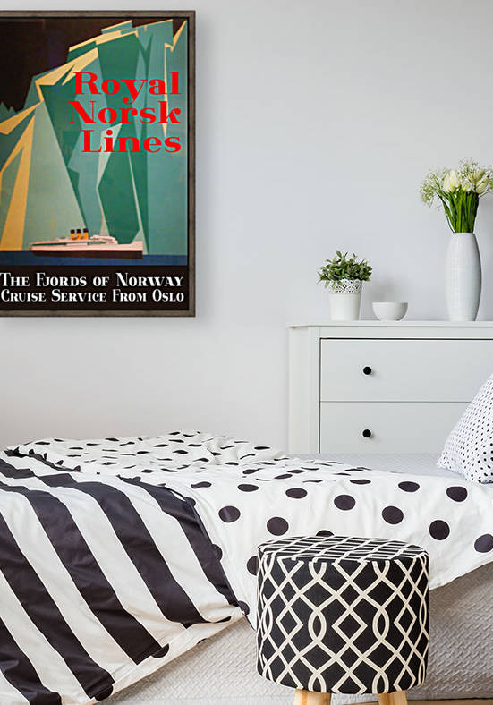 Vintage travel poster for Royal Norsk Lines by VINTAGE POSTER