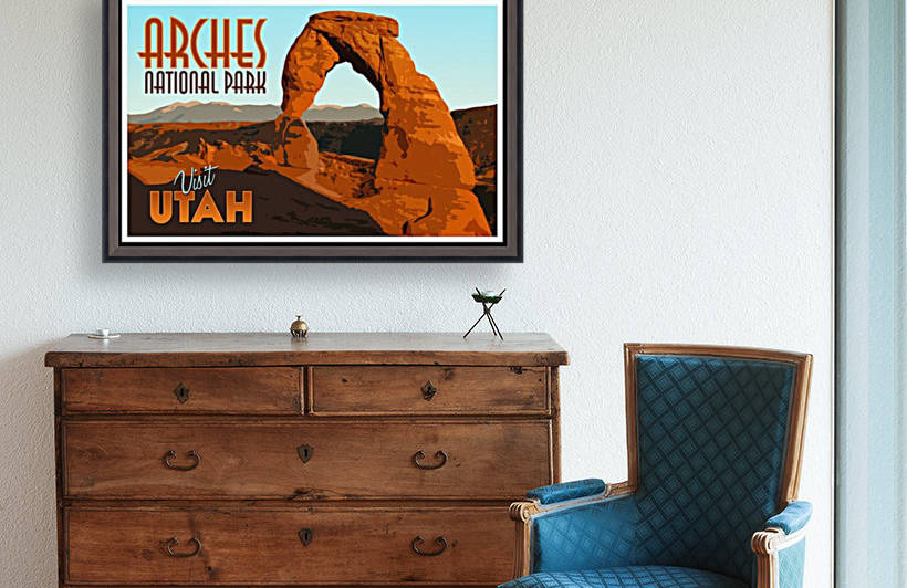 Visit Utah Vintage Tourism Poster for Arches National Park by VINTAGE POSTER