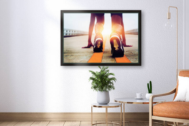 athletes are starting road with morning sunshine by GrapyArt