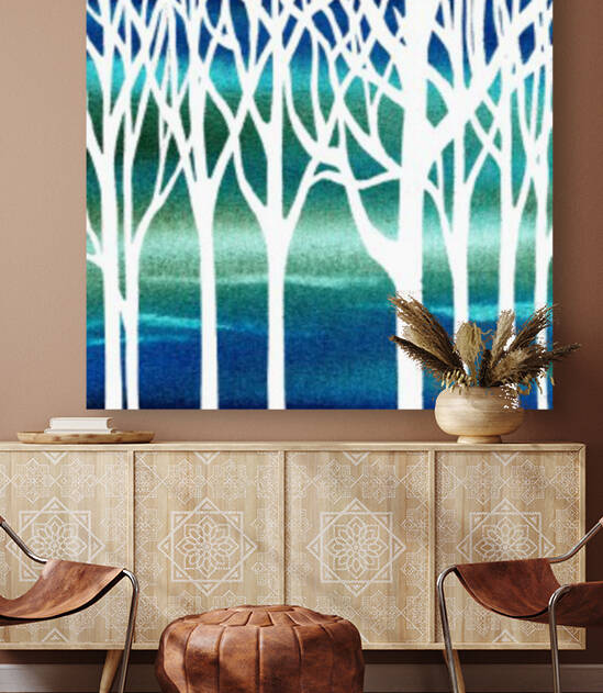 Blue Teal Forest  by Irina Sztukowski