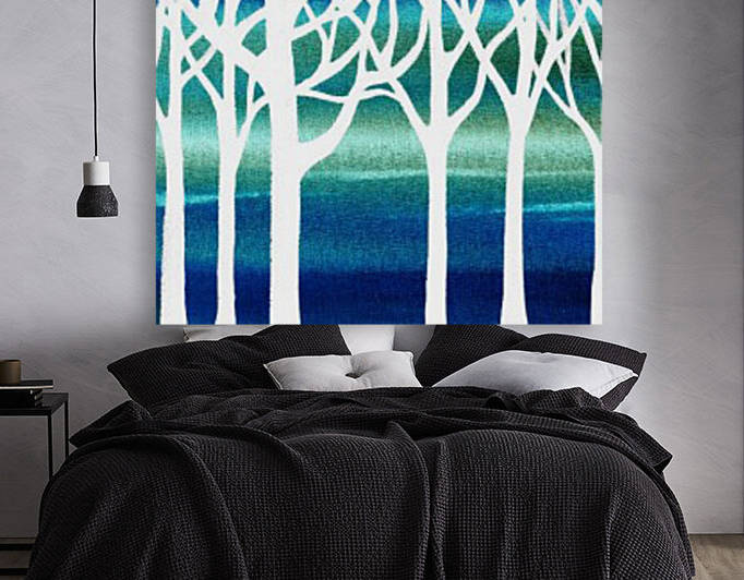 White And Teal Forest by Irina Sztukowski