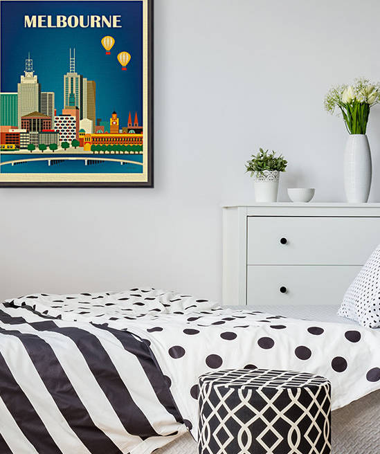 Melbourne Skyline Art Print Australia by VINTAGE POSTER