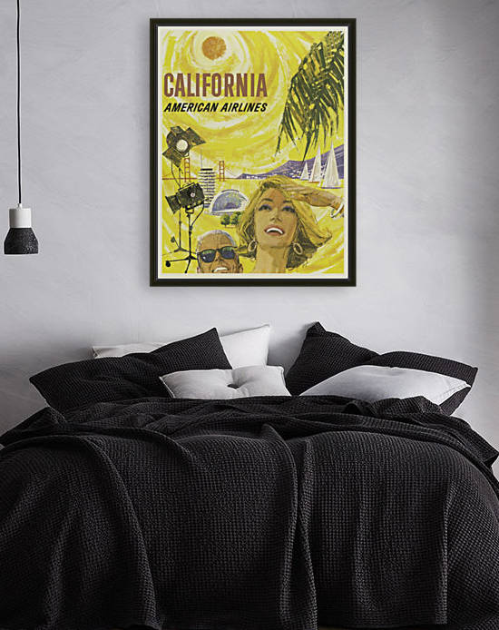 American Airlines California Vintage Travel Poster by VINTAGE POSTER