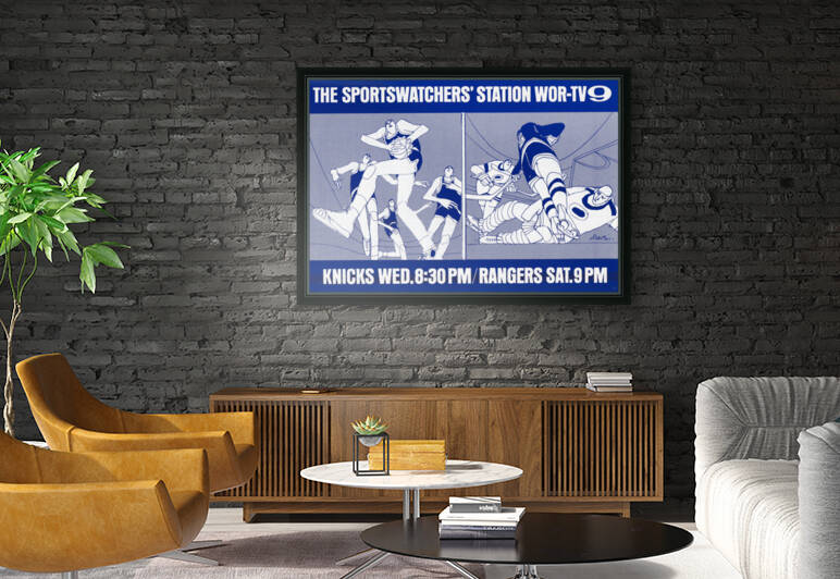 1967 New York Knicks and Rangers WOR TV9 Ad by Row One Brand