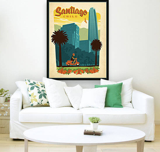 Santiago Chile travel poster by VINTAGE POSTER