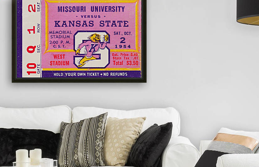 1954 Missouri Tigers vs. Kansas State Wildcats Ticket Stub Art by Row One Brand