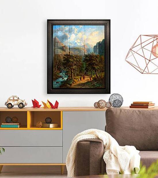 Landscape In The High Mountains by Alexander Joseph Daiwaille Classical Fine Art Xzendor7 Old Masters Reproductions by xzendor7