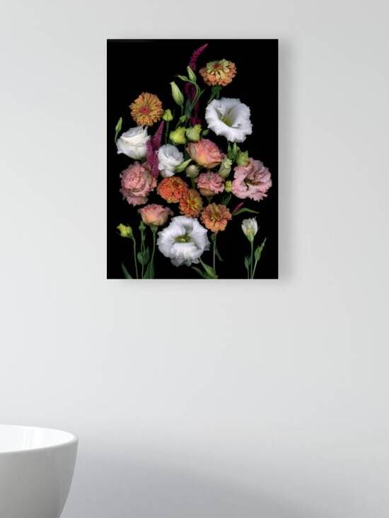 Lisianthus and Zinnias by Jane Baron