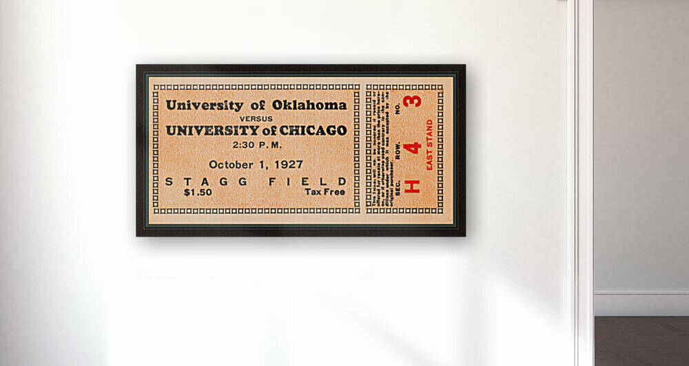 1927 Oklahoma Sooners vs. Chicago Maroons Football Ticket Art by Row One Brand
