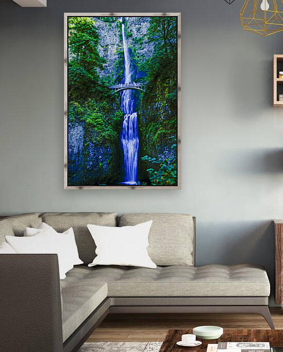 Multnomah Falls in Twilight - Long Exposure   Columbia River Gorge National Scenic Area USA - Waterfall  by 360 Studios