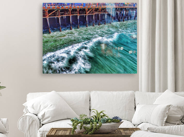 Santa Monica Pier Waves by Eduardo Palazuelos