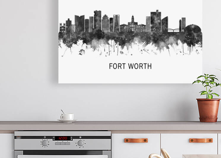 Fort Worth Texas Skyline BW by Towseef Dar