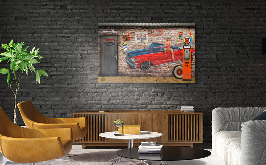 A Brick brown stone garage by Rikki Rocx Designs