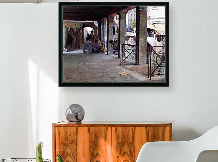 Venetian Market Scene by Julius LeBlanc Stewart