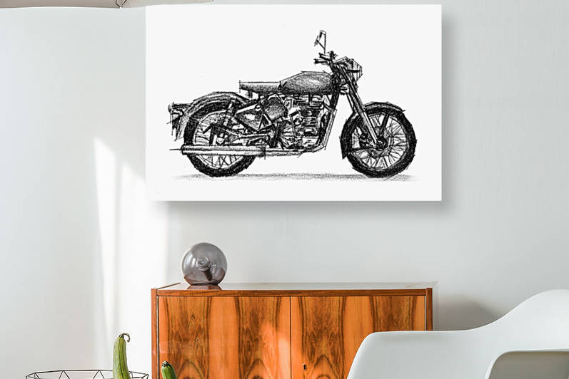 Bike Sketch By Abhi3 24x16 by Abhijeet Shrivastava