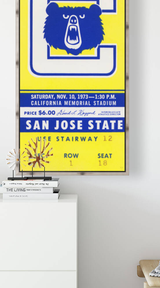 1973 Cal Bears Football Ticket Stub Metal Print by Row One Brand