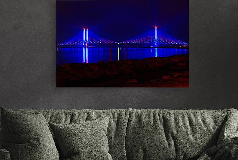 Indian River Bridge at Night Expressionism by Bill Swartwout Photography