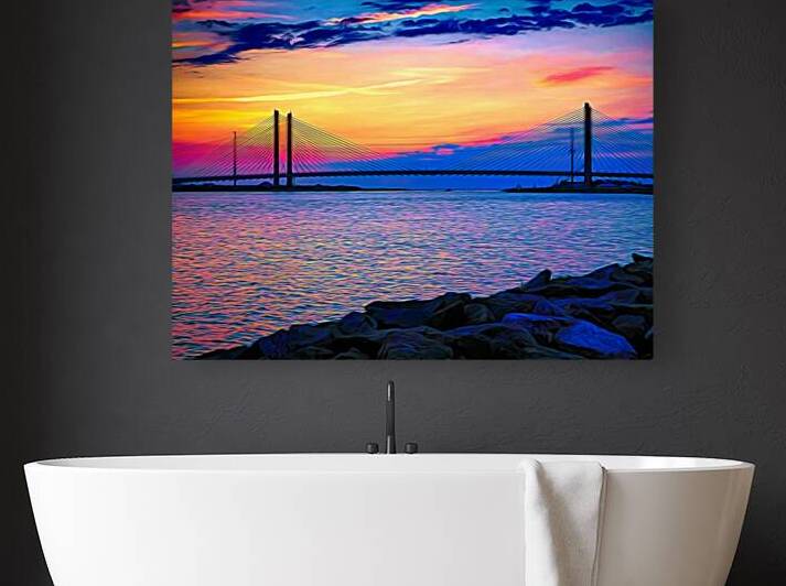 Magenta Dawn Expressionism at the Indian River Bridge by Bill Swartwout Photography
