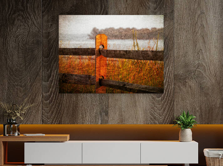 Non-Political Post - A Fence Post on Simulated Canvas by Bill Swartwout Photography