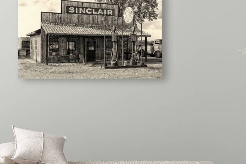 Vintage Gas Station in Black and White 110261 by Bill Swartwout Photography