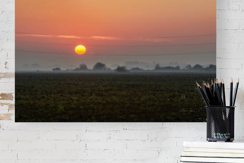 Sunrise over powers poles by Catalin Ene