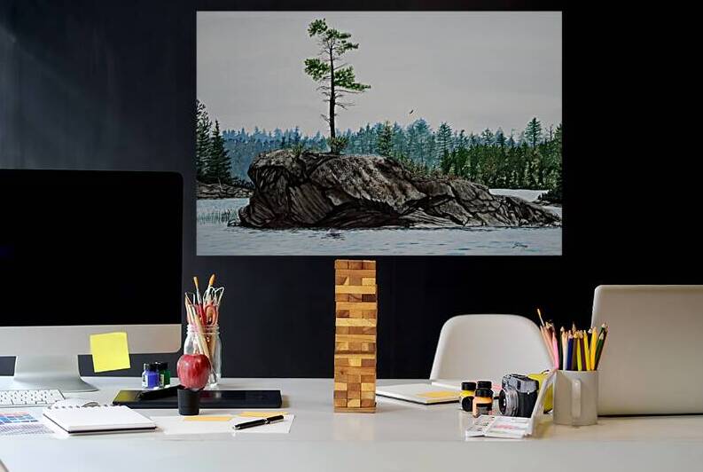 White Pine Island Painting by Stephen Emms