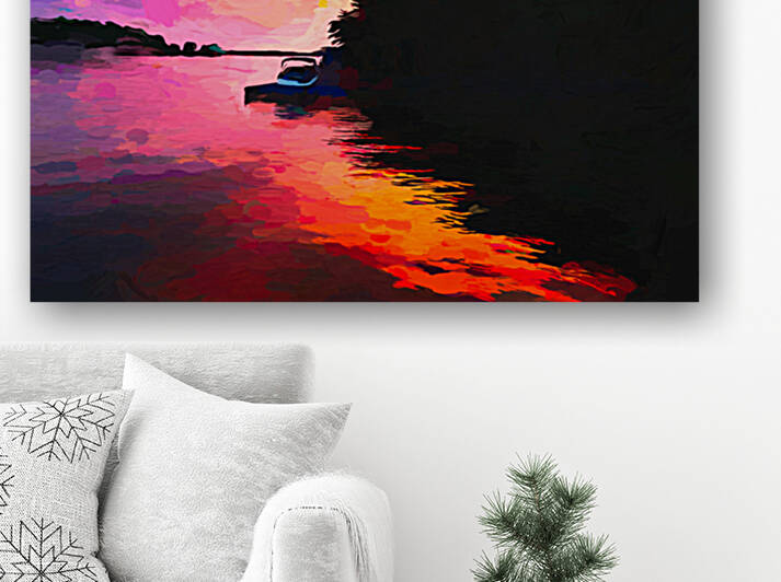 Sunset Boat Dock by Ricky A Richardson 