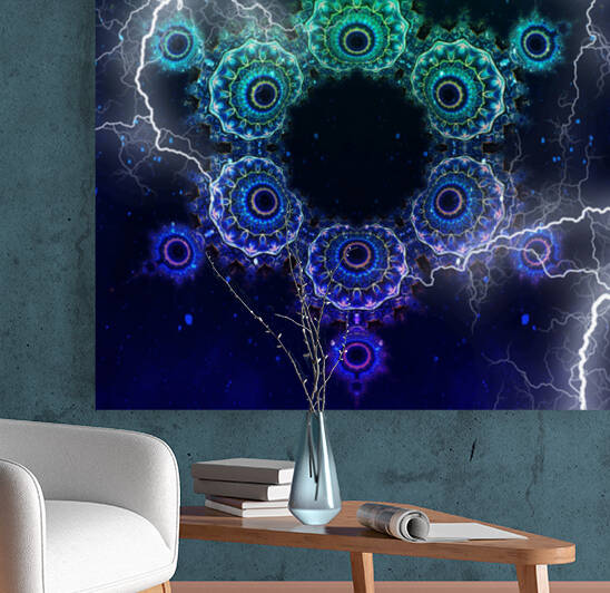 Electric  Psychedelic Snowflake by Kollmann Artworx