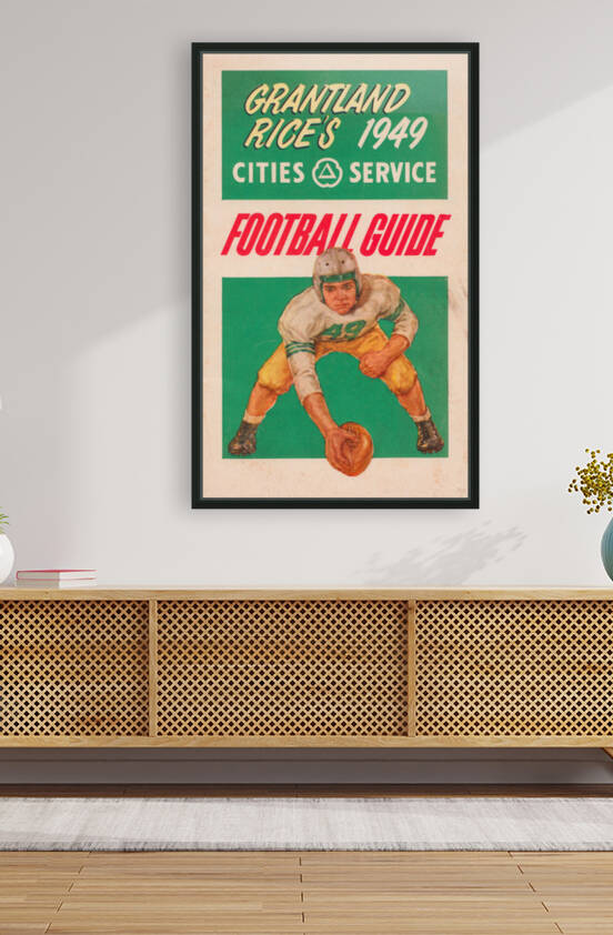 1949 Grantland Rice Cities Service Football Guide Metal Sign by Row One Brand