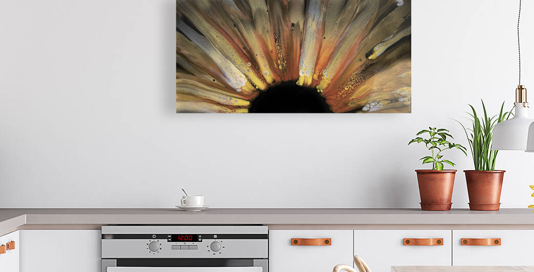 Sunflower Sunrise by Meta Pours Fluid Art