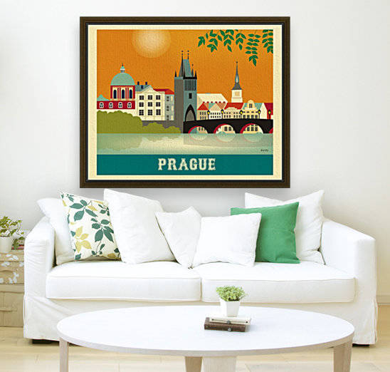 Skyline Prague Art Print by VINTAGE POSTER