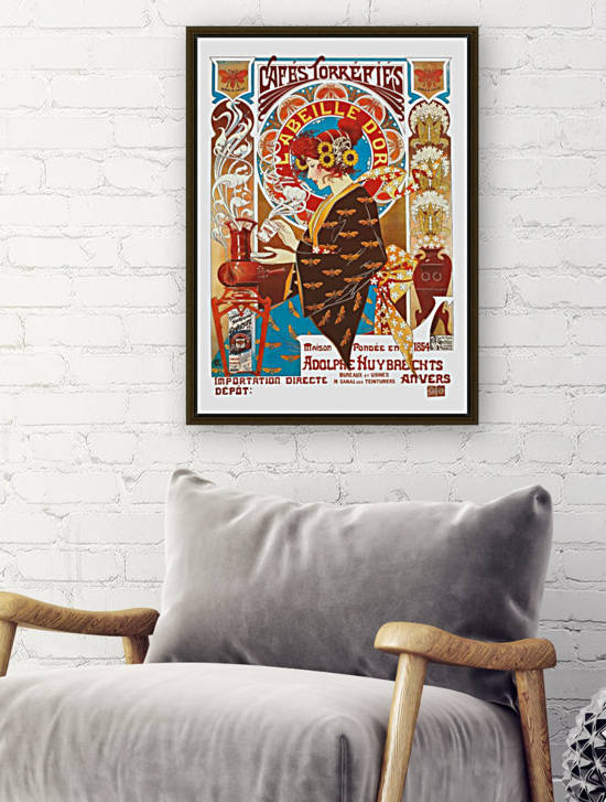 French Art Nouveau Vintage Illustration Coffee Poster by VINTAGE POSTER