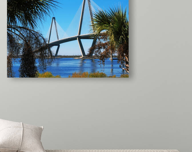Arthur Ravenel Jr. Bridge in the Palms 088 by Bill Swartwout Photography